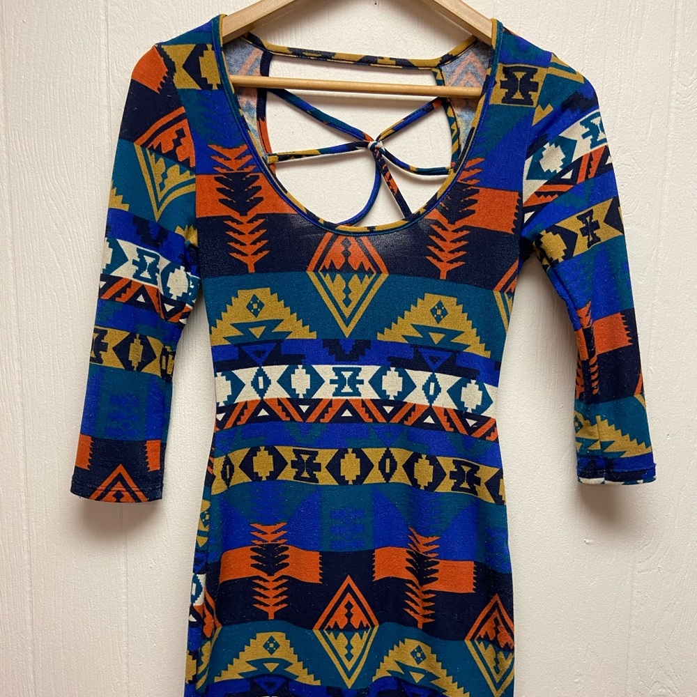 Aztec/tribal print mini dress